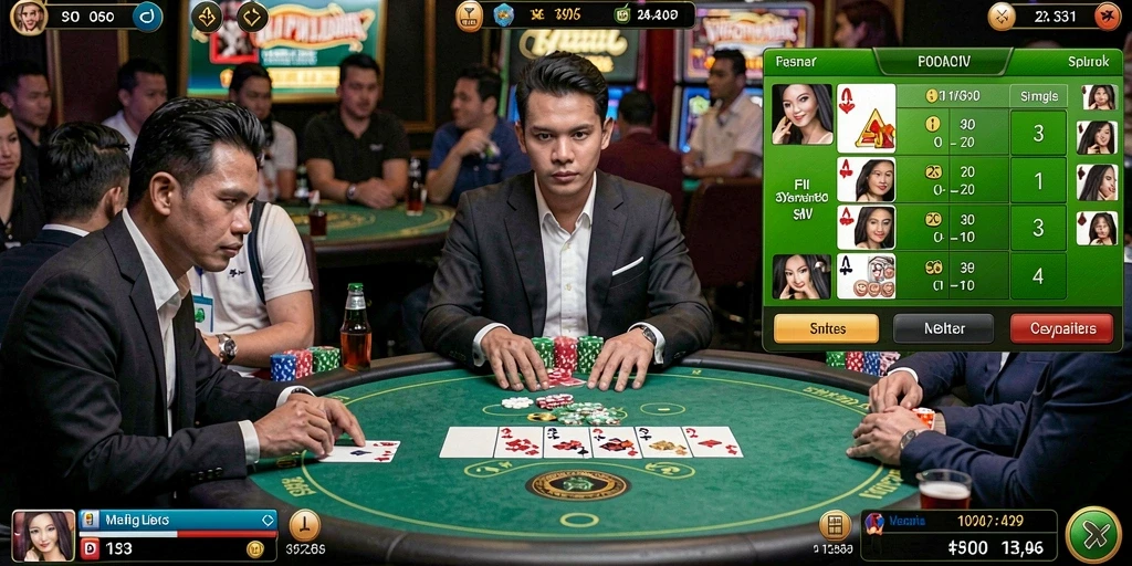 Tampilan wajah karakter yang detail dan menarik.