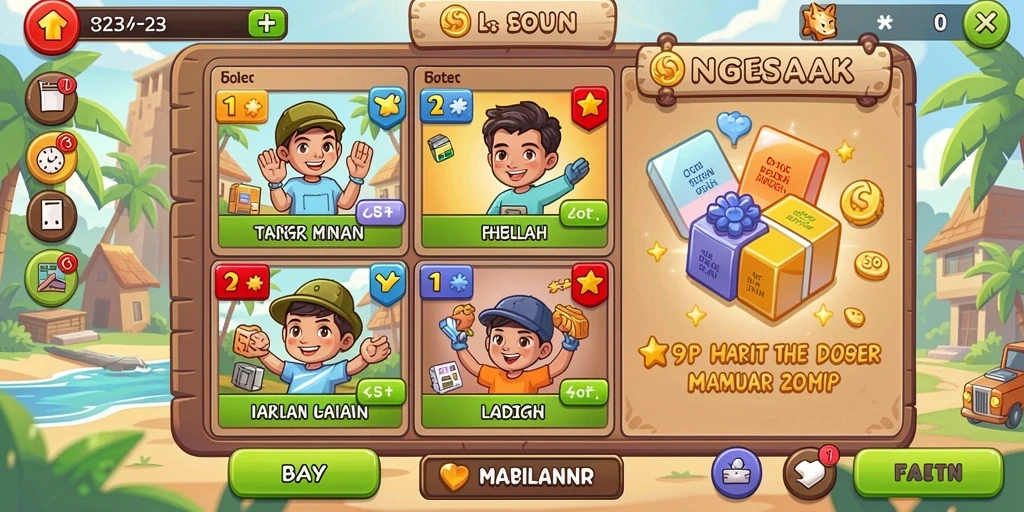 Tampilan awal permainan yang menarik dan intuitif.